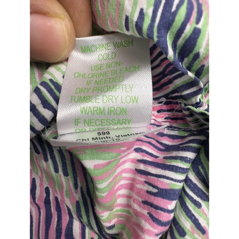 Lilly Pulitzer Shirt Womens 8 Button Down Long Sleeve Patterned Blouse Top - Picture 3 of 6